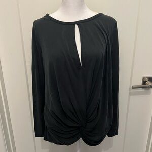 She + Sky Black Twist Front Blouse
